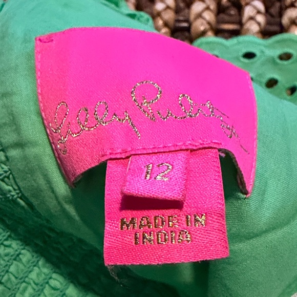 Lilly Pulitzer Asteria Cabana Green Daisy Dreams Eyelet Swing Dress (120) - Picture 6 of 7